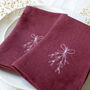 Embroidered Mistletoe Linen Napkins, thumbnail 4 of 6