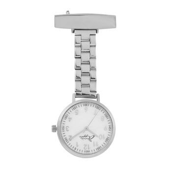 Mother Of Pearl And Silver Link Chain Fob Watch, 2 of 2