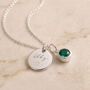 Personalised Sterling Silver May Birthstone Emerald Pendant Necklace, thumbnail 1 of 9