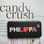 Personalised Rainbow Font Black Pu Leather Phone Case, thumbnail 5 of 7