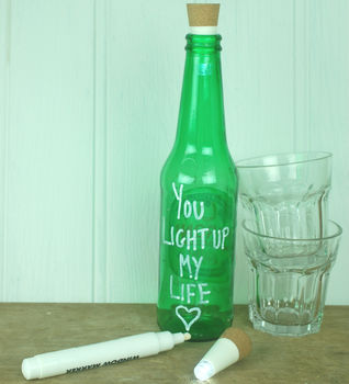 Light Up My Life Cork Bottle Light And Chalk Pen Set, 2 of 7