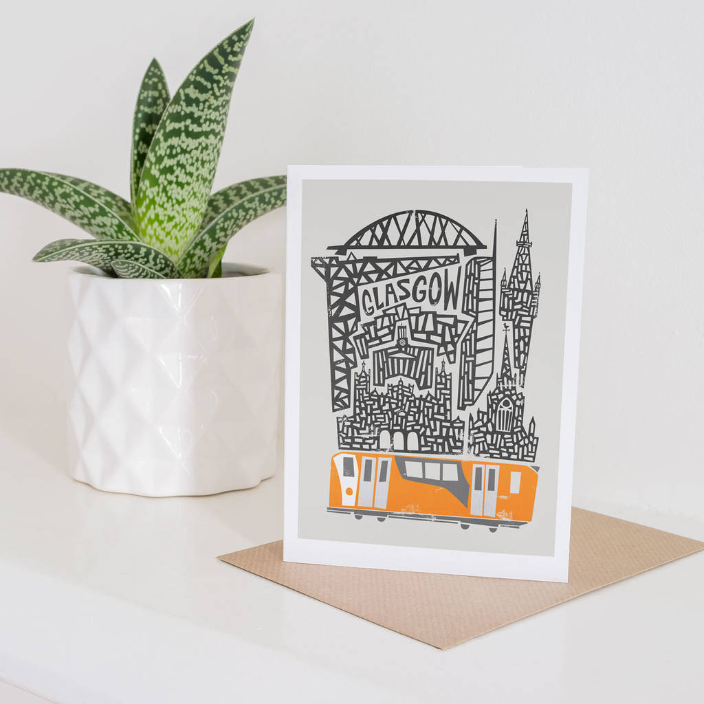 Glasgow City Greetings Card By Fox & Velvet