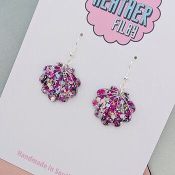 Sparkly Mini Shell Resin Earrings, 7 of 12