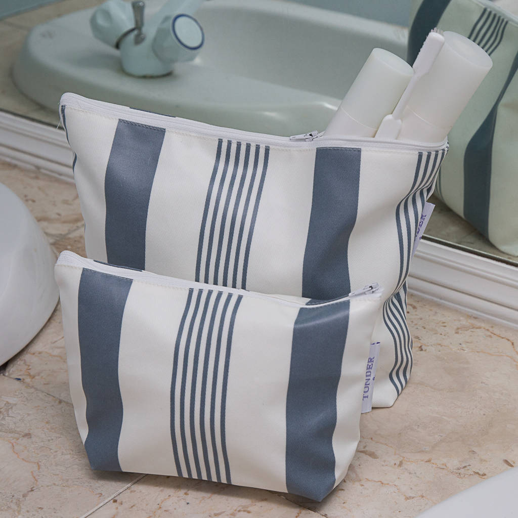 Striped Water Resistant Wash Bags And Make Up Bags, 1 of 11