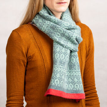 Knitted Soft Lambswool Scarf Inspired By Nature, 2 of 5