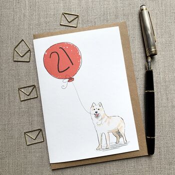 Personalised Husky Dog Birthday Card, 2 of 4