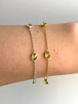 Minimalist Peridot Chain Bracelet, 2 of 4