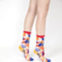 Parrot Sheer Socks Red Cuff, thumbnail 1 of 5