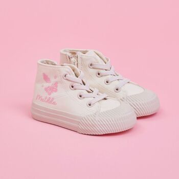 Personalised White Butterfly Design High Top Trainers, 3 of 4