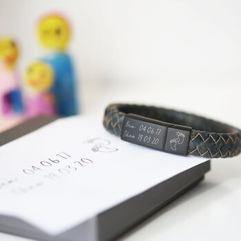 Gifts For Him Personalised Leather Bracelet, 2 of 10