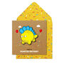 Handmade Yellow Monster Birthday Personalised Card, thumbnail 1 of 3