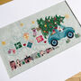 Driving Home For Christmas Modern Cross Stitch Kit, thumbnail 2 of 7