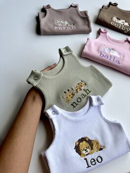 Farm Personalised Baby Dungarees Romper | Personalized Gift, 5 of 10