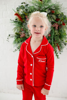 Family Christmas Red Personalised Pyjamas, 3 of 9