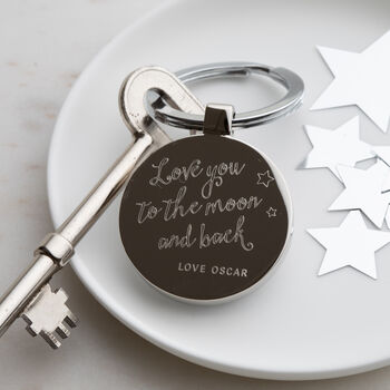 Personalised Love You To Moon And Back Keyring, 8 of 8