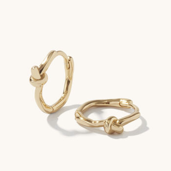 Eternity Knot Hoops Silver Or 18ct Gold Plated, 5 of 6