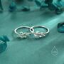 Sterling Silver Green Cz Leaf Ring, thumbnail 2 of 12