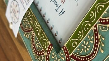Indian Wood Picture Frame, Hand Painted Photo Frame, 3 of 12