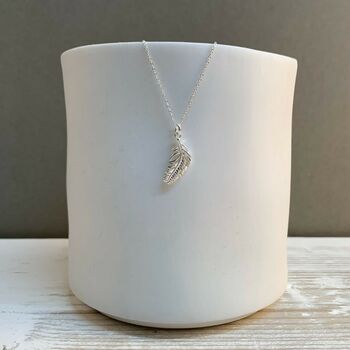 Personalised Sterling Silver Falling Feather Necklace, 2 of 6