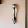 Antique Bronze Hook With Decorative Ceramic Knob Heads, thumbnail 5 of 6