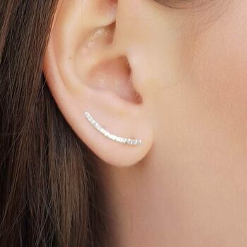 Silver Textured Ear Climber, 2 of 11