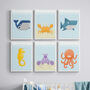 Sealife Nursery Art Print Set A4, thumbnail 3 of 12