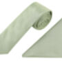 Mens Luxury Plain Pastel Green Tie Gift Box Set, thumbnail 4 of 4