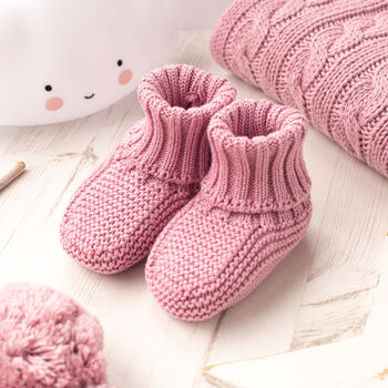 Toffee Moon Baby Girl Knitted Booties, 5 of 12