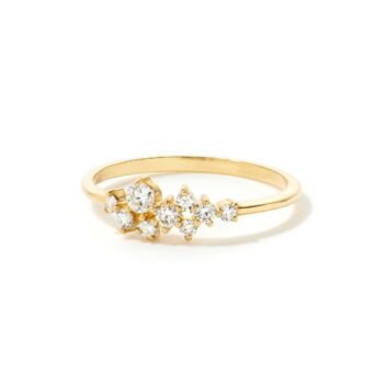 9ct Solid Gold Diamond Cluster Ring, 2 of 4