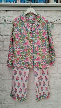 Hand Block Printed Cotton Pyjama Set, 3 of 12