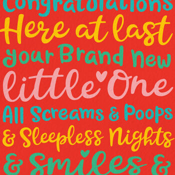 Funny New Baby Card, ‘Brand New Little One’, 2 of 2