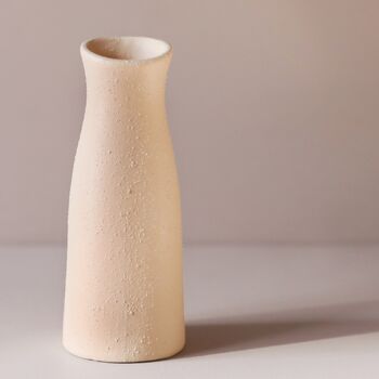 Peach Textured Ceramic Bud Vase, H14cm, 3 of 4