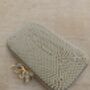 Pearl White Rectangular Handcrafted Clutch, thumbnail 2 of 5