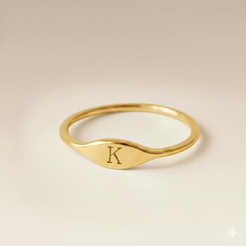 Personalised Initial Signet Ring Custom Engraving, 2 of 10