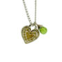 Sterling Silver And Gold Vermeil Peridot Heart Necklace, thumbnail 3 of 4