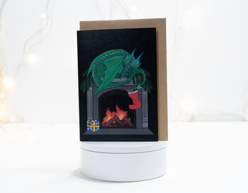 Dragon On The Fireplace Christmas Card, 5 of 7