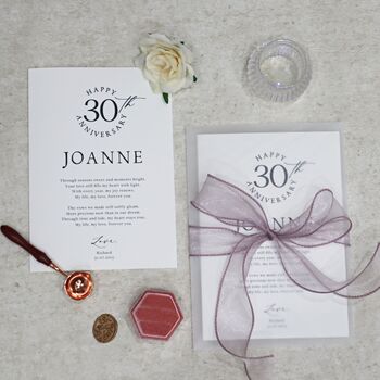 Personalised 30th Anniversary Card For Wife Wedding Anniversary Gift For Her, 3 of 9