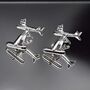 Plane Silver Cufflinks Gift Pilor Airplane, thumbnail 2 of 4