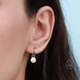 Sand Dollar Huggie Hoops Earrings In Sterling Silver, thumbnail 6 of 10