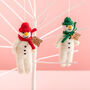 Personalised Felt Snowman Christmas Tree Decoration, thumbnail 5 of 7