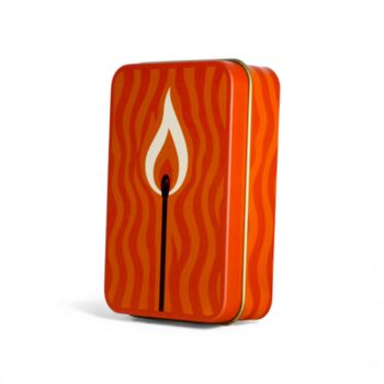 Match Tin Storage Box Candle Orange Home Accessory Matches | Flicker, 2 of 6