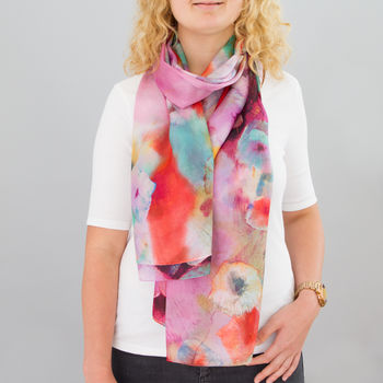 Large 'Debussy' Pure Silk Scarf, 3 of 5
