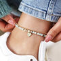 Personalised Semi Precious Stone Bead And Chain Anklet, thumbnail 4 of 11