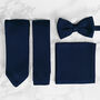Handmade 100% Polyester Knitted Tie In Navy Blue, thumbnail 1 of 7