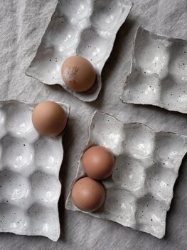 Handmade Speckled Ceramic Egg Holder, 4 of 4