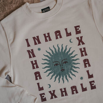 Womens 'Inhale Exhale' Coconut Milk Sweatshirt, 4 of 5