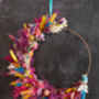 Dried Flower Hoop In Bright And Happy Shades, thumbnail 2 of 5