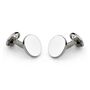 Sterling Silver Plain Round Cufflinks | Groom's Party Wedding Gift, thumbnail 1 of 4