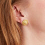 Textured Gold Plated Silver Large Stud Earrings, thumbnail 3 of 8