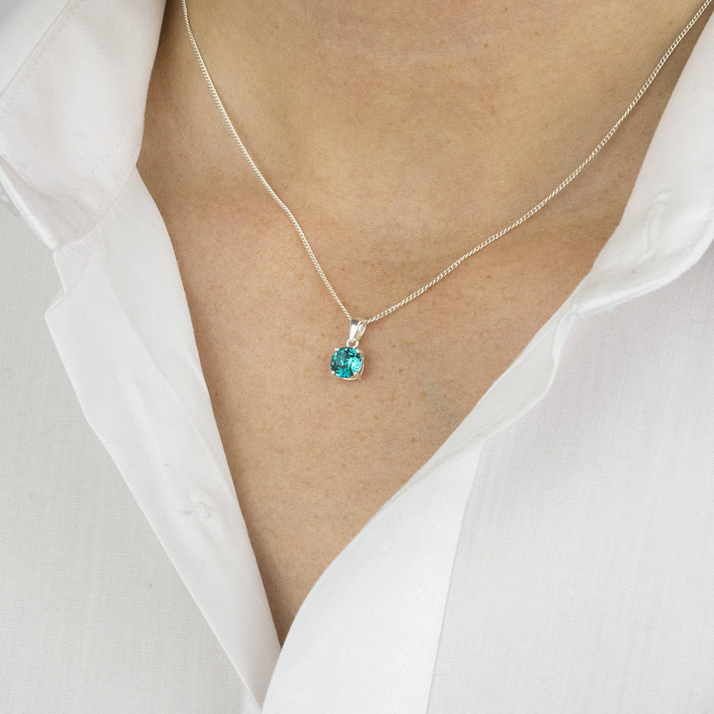 Birthstone Sterling Silver Necklace By Ellie Ellie | notonthehighstreet.com